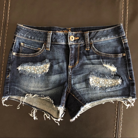 bling jean shorts